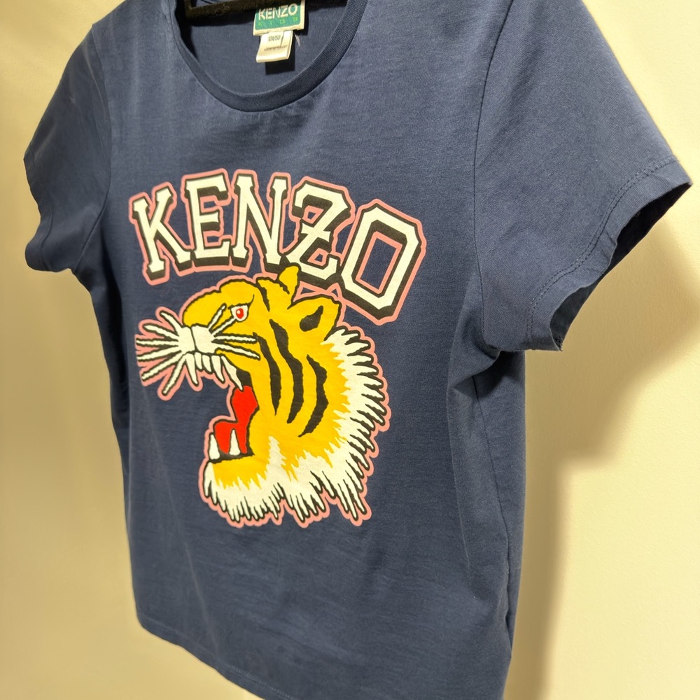 Kenzo Kids Navy Tiger Tee fits like adult xs